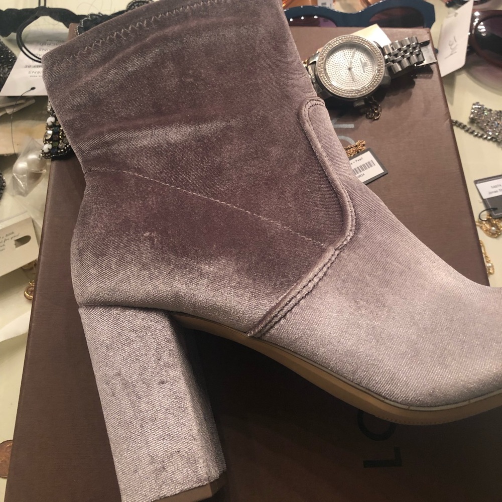 Velour Ankle Boot